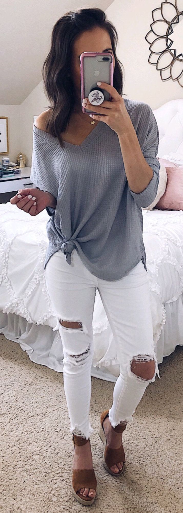 white long sleeve dress #spring #outfits