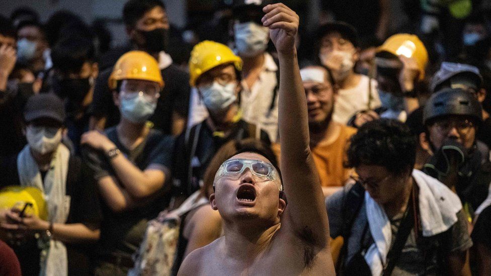 Protesters are calling for the extradition bill, which has been suspended, to be completely shelved. Protesters are calling for the extradition bill, which has been suspended, to be completely shelved.