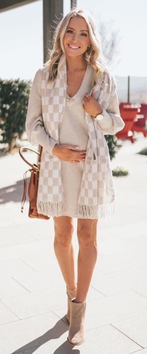 gray cardigan