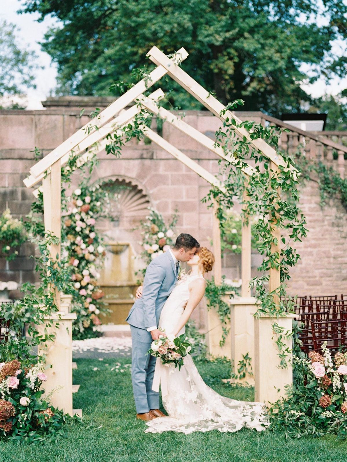Is this elegant garden wedding in France or Philadelphia? We are hopelessly devoted to summer to autumn color palette in the curvy floral pillars, the French dessert cart and the custom aisle arch structure featuring climbing greenery! Floral inspiration abounds in every inch of this outdoor bridal inspo from our latest Styled Social and we cannot wait to share all the beauty with you on #ruffledblog! Is this elegant garden wedding in France or Philadelphia? We are hopelessly devoted to summer to autumn color palette in the curvy floral pillars, the French dessert cart and the custom aisle arch structure featuring climbing greenery! Floral inspiration abounds in every inch of this outdoor bridal inspo from our latest Styled Social and we cannot wait to share all the beauty with you on #ruffledblog!