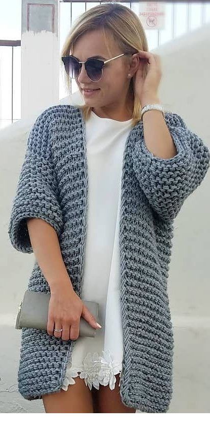 White dress with a cozy cardigan White dress with a cozy cardigan