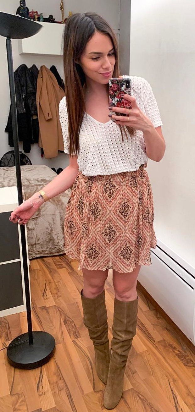 white knit crop-top #spring #outfits