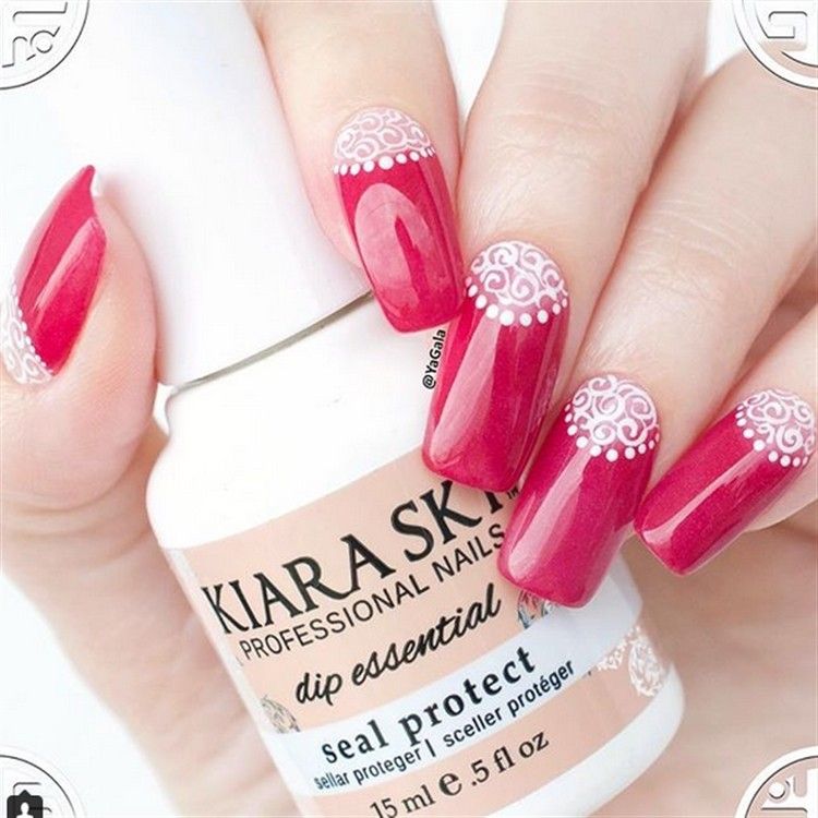 top 30 Extremely Cute Half-moon nail art You Must Try – Fashonails #nail_art_designs #trendy_nails #half_moon_nails