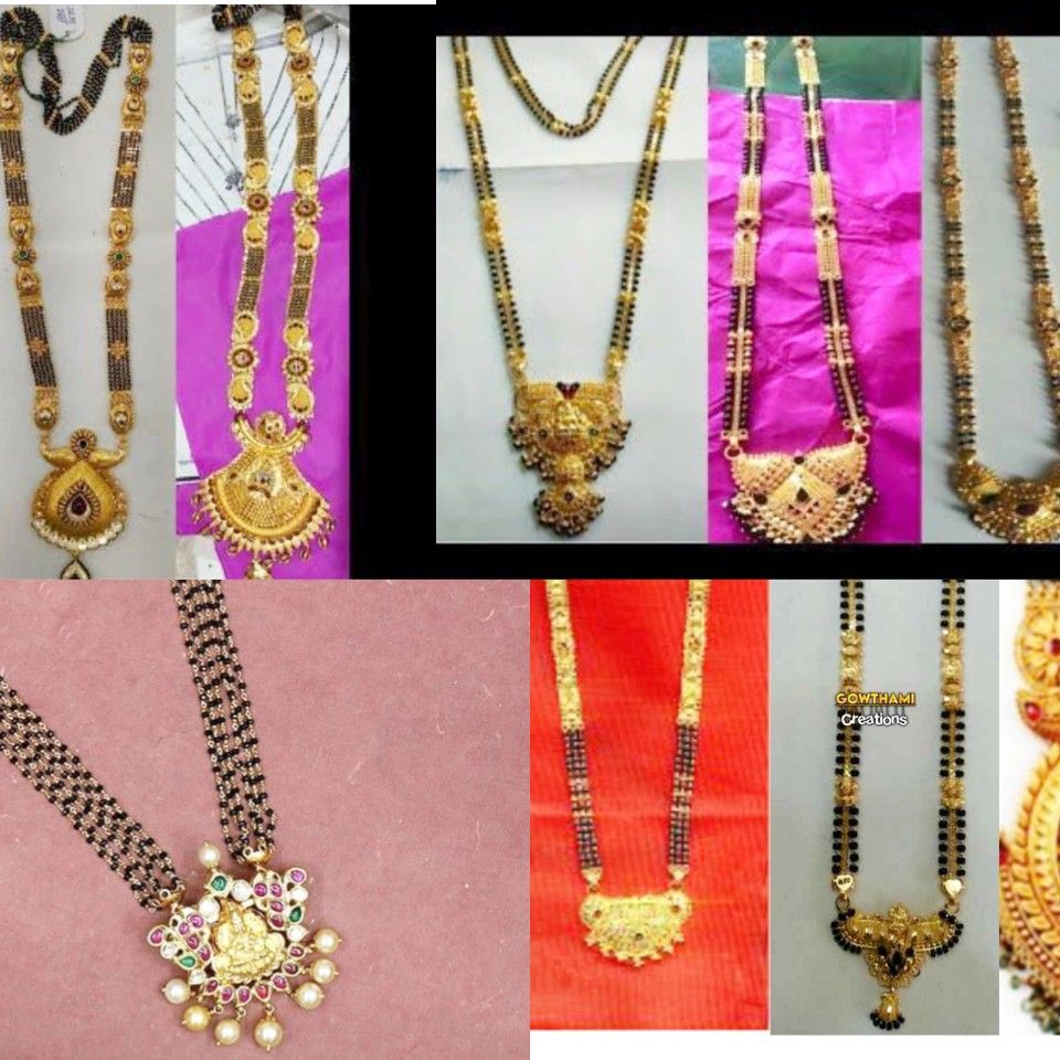 Gold nallapusalu designs with weight discount
