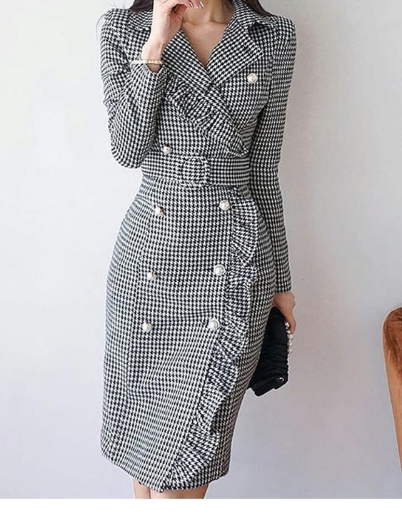Cool plaid coat dress