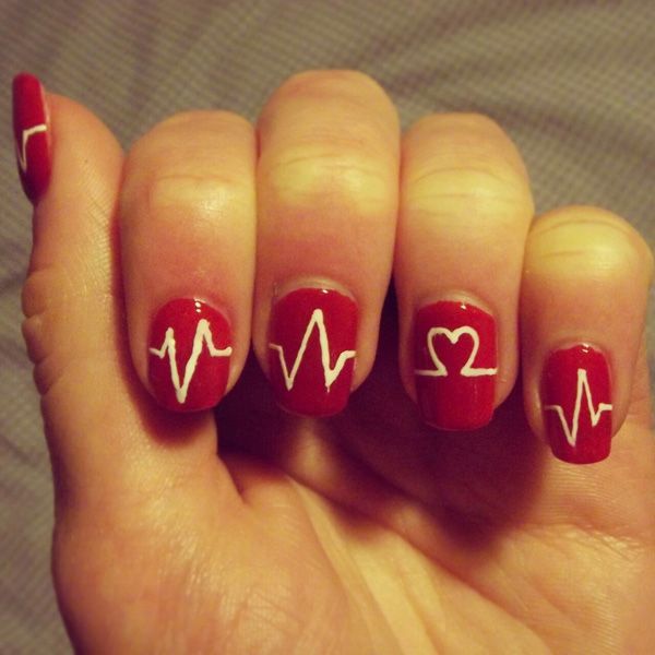 heart nail art