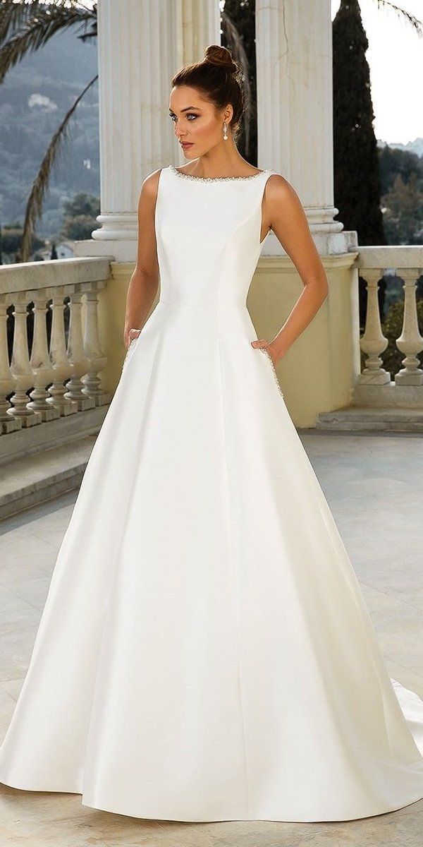 27 Chic Bridal Dresses: Styles & Silhouettes ❤ bridal dresses a line simple modest sleveless justinalexander #weddingforward #wedding #bride 27 Chic Bridal Dresses: Styles & Silhouettes ❤ bridal dresses a line simple modest sleveless justinalexander #weddingforward #wedding #bride