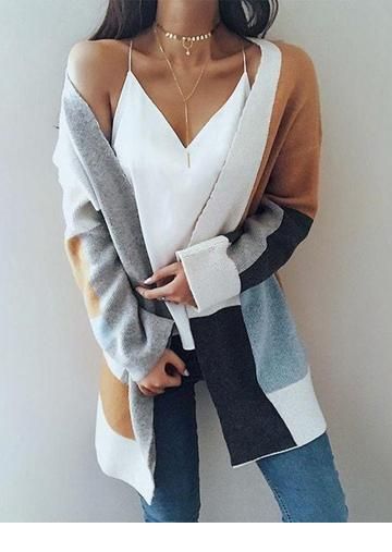 White top, blue jeans and plaid cardi White top, blue jeans and plaid cardi