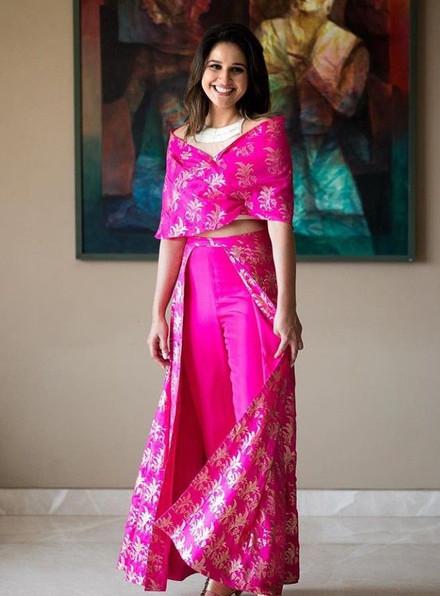Beautiful Silk Dress with golden print embellishments. | Indian silk dresses,  Indian fashion dresses, Designer party wear dresses