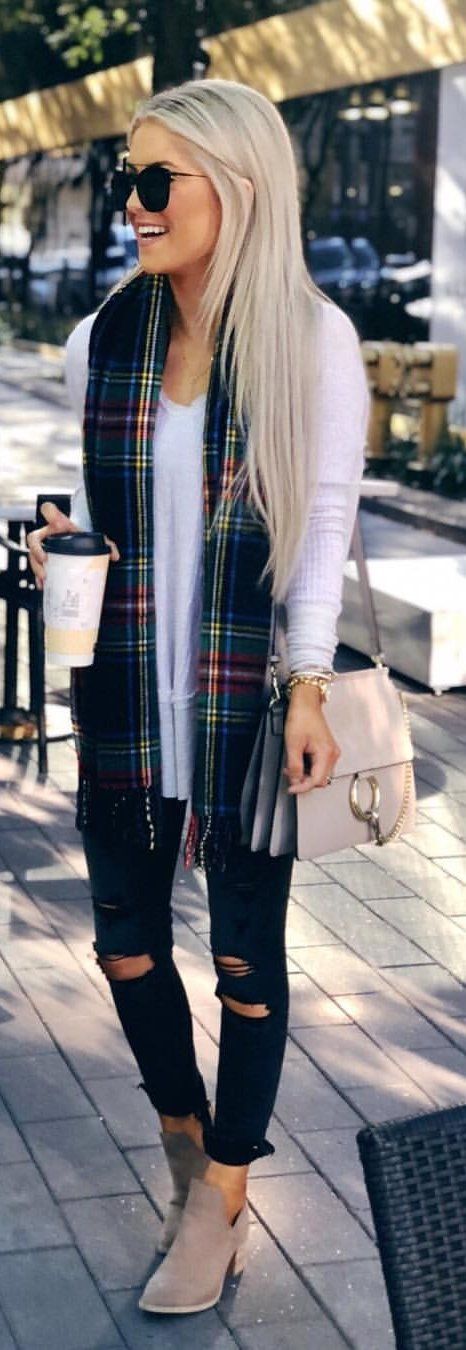 black and red scarf