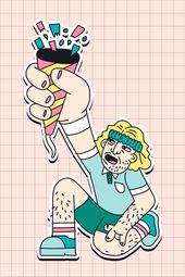 Vector Man Hand drawn man showing a party popper with confetti sticker vector | premium ima... Vector Man Hand drawn man showing a party popper with confetti sticker vector | premium ima...