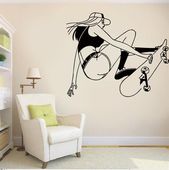Skate vinyl decal, Skate sticker,Dancer wall art, Skateboard vinyl art, Snowboard, Ballerina,childre
