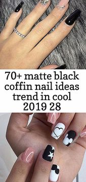 #Ideen #Matte #Mattschwarze #Nägel #Sargnägel 70 Matte Black Coffin Nail Idea...