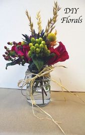 Flowers arrangements fake mason jars 38 Ideas 2019 Flowers arrangements fake m ..., #Arrang...