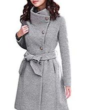 HKJIEVSHOP Vintage Party Ladies Upright Collar Belted Coat HKJIEVSHOP Vintage Party Ladies Upright Collar Belted Coat