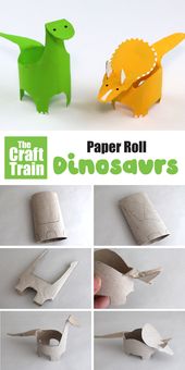 Paper roll dinosaurs