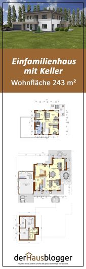 Bei diesem Hausentwurf über 243 m² Wohnfläche war es von den Bauherren gewü...