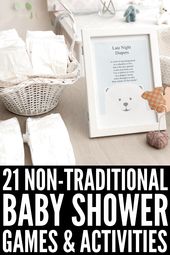 21 Non Traditional Baby Shower Games You’ll Love | If you’re looking for fun...
