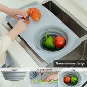 3 In 1 Multi-Function Food Tray, Chopping Board & Draining Basket