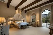95 Mediterranean Bedroom Ideas (Photos) #vaultedceilingdecor Spacious bedroom wi...