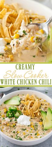 Delish White Chicken Chili Yats Favorite Healthy Recipes White Chicken Chili Recipe Crockpot Crockpot Chicken Chili Recipes Crockpot White Chicken Chili
