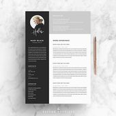 Resume Template and Cover Letter + References Template for Word | DIY Printable 5 Pages | The