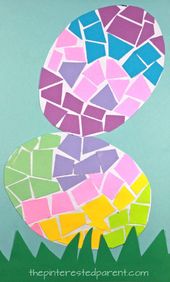 Bastelpapier Mosaik Ostereier - tolle Schneideaktivität zum Übe ... #bastelpa...