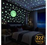 Luminoso pegatinas de pared estrellas y luna perfectas para decoraci/ón de la sala habitaci/ón del dormitorio de ni/ños o el regalo de cumplea/ños 206 Pzas DIY Fluorescente calcoman/ías de pared