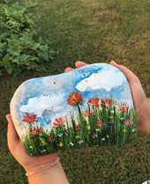 Ayseyukselkayali Kucuk Kizim Selincan617 Sizden Esinlenerek Boyandi Gunaydin Saglikli Huzurlu Mutlu Gunler Painted Rocks Rock Art Stone Painting