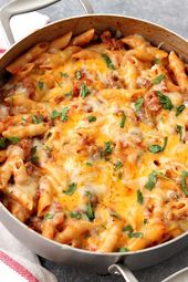 One Pot Cheesy Sausage Penne Recipe