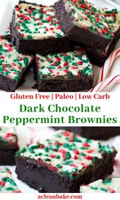 Dark Chocolate Peppermint Brownies (Gluten Free and Paleo)