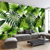Custom 3D Mural Wallpaper Southeast Asia Tropical Rainforest Banana Leaf Photo Background Wall Murals Non-woven Wallpaper Modern