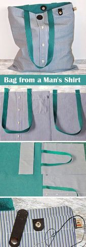 Bag from a Man's Shirt Tutorial www.free-tutorial...