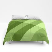 Green Greenery modern geometric lines comforter bedroom bedding by #PLdesign #gr...