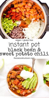 Instant Pot Black Bean & Sweet Potato Chili