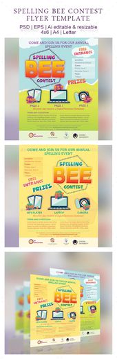 spelling bee contest flyer template spelling bee flyer template