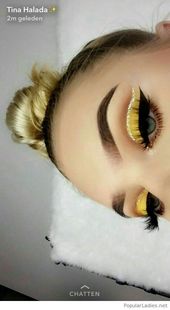 Erstaunliches gelbes Augen Make-up und bonde Haare - Spitze