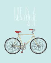 Green Bicycle Art Print Home Decor Wall Art Poster D