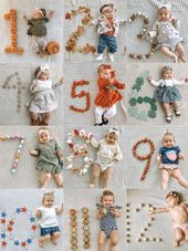 Monthly baby photo ideas - #Babyfotoshootingideen #Babyshootingideen #Babyfotosi...