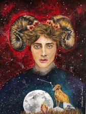 ARIES zodiac sign, astrology, aries portrait, ram, aries constellation. Aries print, constell...