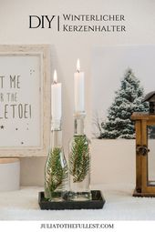 DIY winterlicher Kerzenhalter | DIY Deko Ideen für Weihnachten