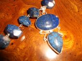 Large Lapis Lazuli Necklace by 2GIRLSINTROUBLE on Etsy, $55.00