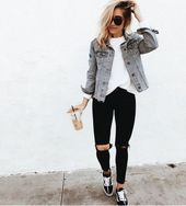 Lässige Outfits mit Denim-Jeans für College diesen Herbst 2018 36 - #casual #C...