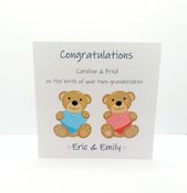 Baby Cards Personalised Twins Birth Card, Congratulations Baby Twins Card, New Parents Card... Baby Cards Personalised Twins Birth Card, Congratulations Baby Twins Card, New Parents Card...
