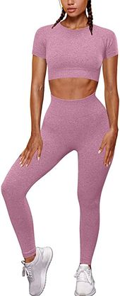 coorun Workout Sets for Women 2 Piece Yoga Outfit Athletic Set Gym Clothes