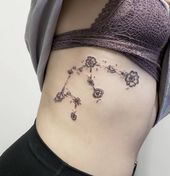 Lynx on Instagram: “Forgot to post this floral aquarius tattoo I got to do! Swipe for differe...