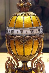 1899 Bouquet of Lilies Clock Royal Egg Glass Ornament