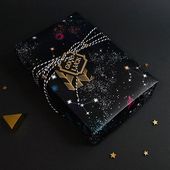 Black Galaxy Wrapping Paper,Birthday Gift Wrap,Universe Wrapping Sheets,Holiday ...