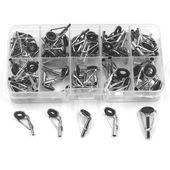 80PCS Fishing Rod Guide Tips Eye Ceramic 10 Sizes Set Repair Kit Rings