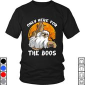 Teeecho Sloth Ghost Here For The Boos Funny Sloth Lover Halloween T-Shirt, Sweatshirt, Hoodie for Men & Women